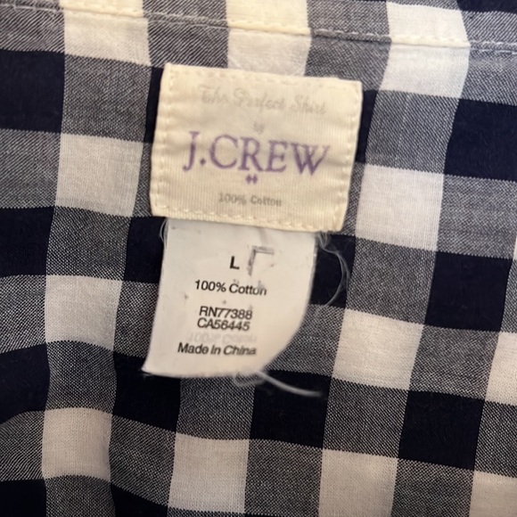J Crew Navy & White button down - Picture 2 of 3